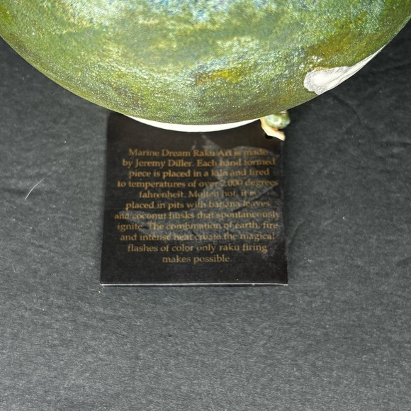 Jeremy Diller Raku Pottery Art 3 Dolphins Signed Very Nice Mint Condition - Picture 10 of 12